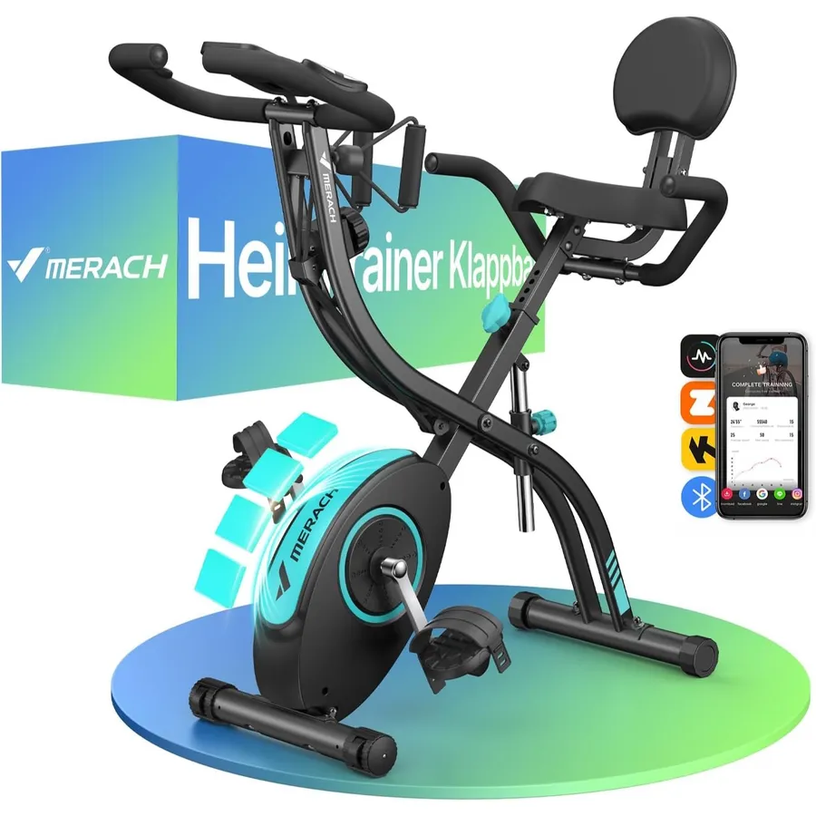 MERACH MR-S15B2 - Bicicleta estática plegable 4 en 1