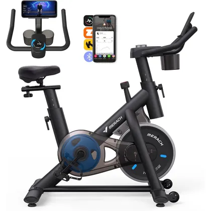 MERACH MR-S26B1 - Bicicleta estática silenciosa de resistencia continua